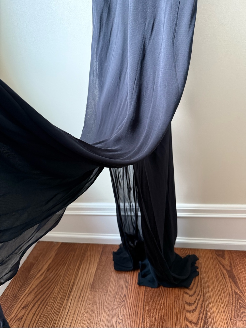 EMILY D Vintage Black Slip Dress Open Back Whimsigoth Fairy Grunge Vamp Dark L - Picture 6 of 6